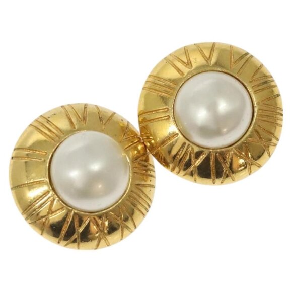 CHANEL Earring metal Gold CC Auth bs25494 - Picture 1 of 10
